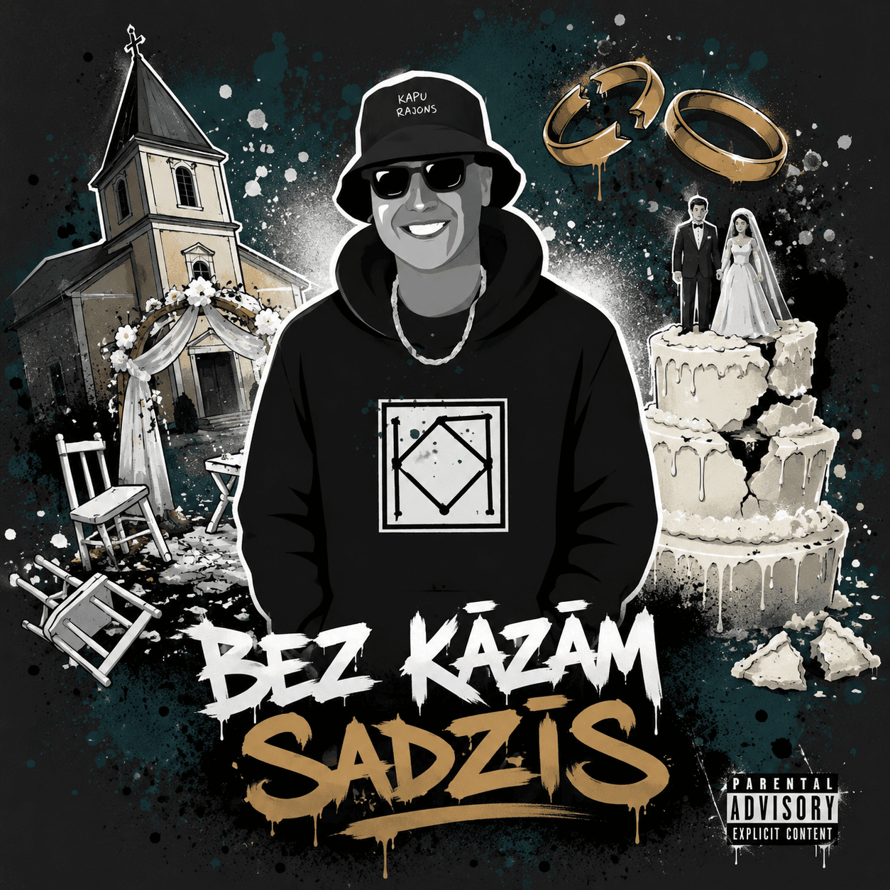 BEZ KĀZĀM vāka noformējums
